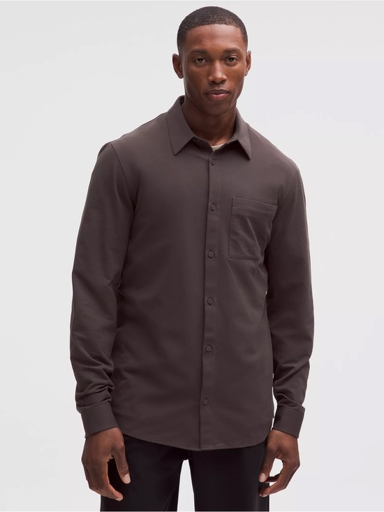 lululemon athletica Other - Lululemon Athletica Commission Brown Long Sleeve Button Shirt Size M Stretch